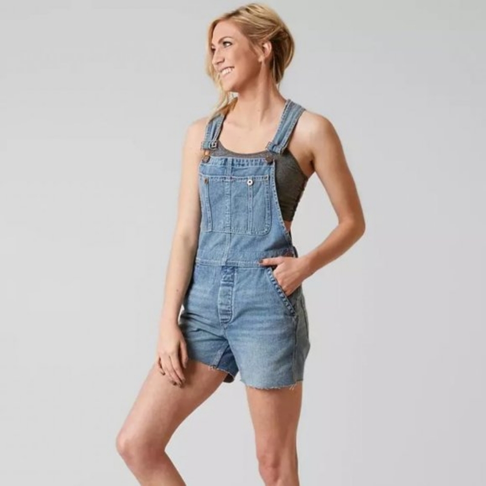 Free People - Denim Overalls Shortalls Overalls OB560096 | Size 26 | Blue Bell - Picture 2 of 13
